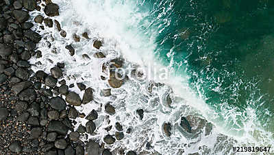 View of a drone at the  Beach,top view aerial drone photo of stunning colored sea beach (többrészes kép) - vászonkép, falikép otthonra és irodába