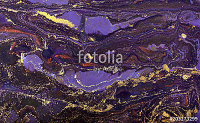 Marble abstract acrylic background. Violet marbling artwork texture. Marbled ripple pattern. (többrészes kép) - vászonkép, falikép otthonra és irodába