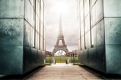 Eiffel-torony, másképp (vászonkép óra) - vászonkép, falikép otthonra és irodába