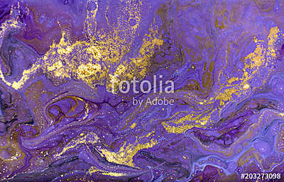 Marble abstract acrylic background. Violet marbling artwork texture. Marbled ripple pattern. (keretezett kép) - vászonkép, falikép otthonra és irodába