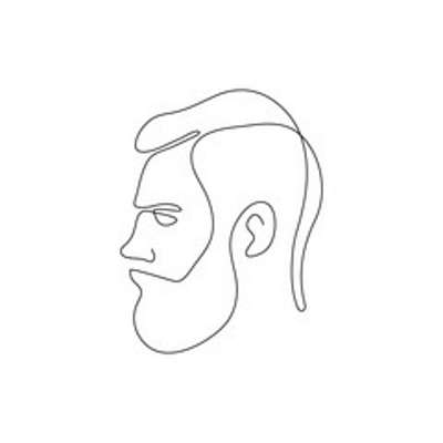 Férfi fej szakállal (vonalrajz, lien art) (többrészes kép) - vászonkép, falikép otthonra és irodába