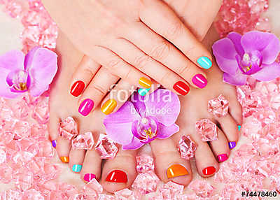 Beautiful manicure and pedicure (fotótapéta) - vászonkép, falikép otthonra és irodába