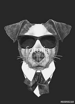 Hand drawn fashion Illustration of Jack Russell. Vector isolated (fotótapéta) - vászonkép, falikép otthonra és irodába