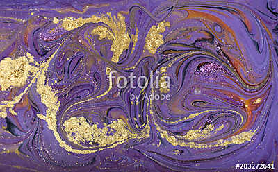 Marble abstract acrylic background. Violet marbling artwork texture. Marbled ripple pattern. (poszter) - vászonkép, falikép otthonra és irodába