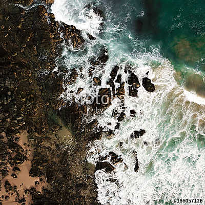 Drone view coast (többrészes kép) - vászonkép, falikép otthonra és irodába