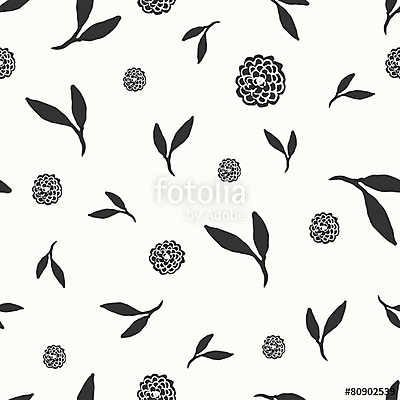 Hand Drawn Floral Seamless Pattern (bögre) - vászonkép, falikép otthonra és irodába