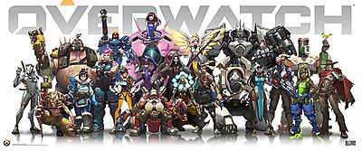 Overwatch Heroes White & Wide (bögre) - vászonkép, falikép otthonra és irodába