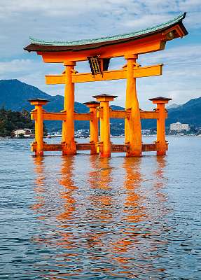 A lebegő Torii kapu, Miyajima sziget, Hiroshima, Japán (többrészes kép) - vászonkép, falikép otthonra és irodába