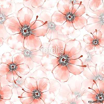 Floral seamless pattern 3. Watercolor background with delicate f (vászonkép óra) - vászonkép, falikép otthonra és irodába