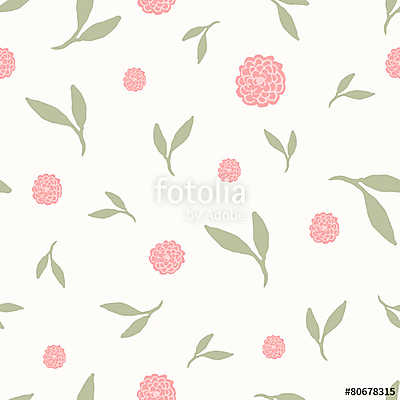 Hand Drawn Floral Seamless Pattern (fotótapéta) - vászonkép, falikép otthonra és irodába