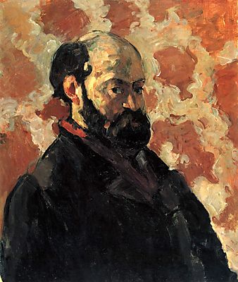 Cézanne önarckép, rózsaszín háttér előtt (vászonkép óra) - vászonkép, falikép otthonra és irodába