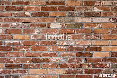 pattern of old red brick wall (fotótapéta) - vászonkép, falikép otthonra és irodába