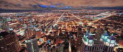 Chicago belvárosi panoráma (többrészes kép) - vászonkép, falikép otthonra és irodába