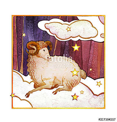 Astrological sign of the zodiac Aries, textured, isolated on a d (poszter) - vászonkép, falikép otthonra és irodába