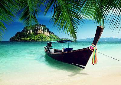 long boat and poda island, Thailand (többrészes kép) - vászonkép, falikép otthonra és irodába