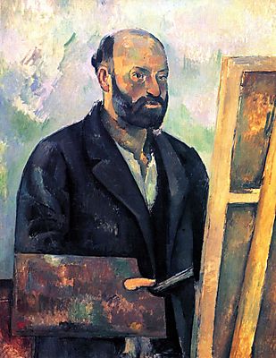Cézanne önarckép, festőpalettával a kézben (poszter) - vászonkép, falikép otthonra és irodába