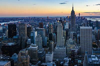 A skyline színei NYC-ben, USA (bögre) - vászonkép, falikép otthonra és irodába