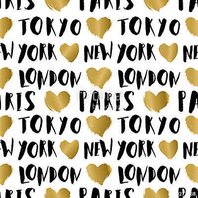 City Names Seamless Pattern (fotótapéta) - vászonkép, falikép otthonra és irodába