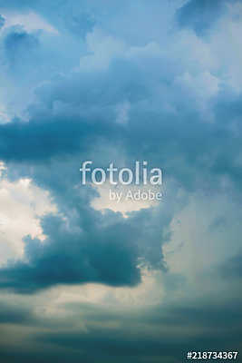 Clouds in the blue sky, blue sky, big space (fotótapéta) - vászonkép, falikép otthonra és irodába