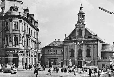 Irgalmasok temploma, Pécs (1968) (bögre) - vászonkép, falikép otthonra és irodába