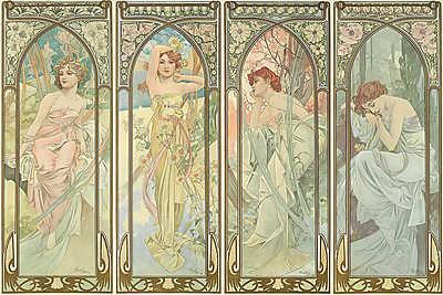 Alfons Mucha:  (id: 20468) többrészes vászonkép