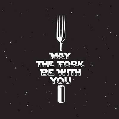 May the fork be with you kitchen and cooking related poster. Vec (többrészes kép) - vászonkép, falikép otthonra és irodába