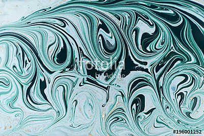 Marble abstract acrylic background. Nature green marbling artwork texture. Golden glitter. (keretezett kép) - vászonkép, falikép otthonra és irodába