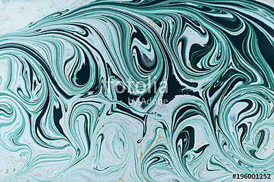 Marble abstract acrylic background. Nature green marbling artwork texture. Golden glitter. (többrészes kép) - vászonkép, falikép otthonra és irodába