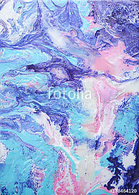 Pastel Pink, Blue, Purple, and White Fluid Acrylic Abstract Pastel Contemporary Art Painting (bögre) - vászonkép, falikép otthonra és irodába