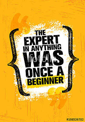 The Expert In Anything Was Once A Beginner. Inspiring Creative Motivation Quote Poster Template. Vector Typography (keretezett kép) - vászonkép, falikép otthonra és irodába
