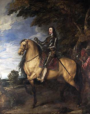 I. Károly angol király lovas portréja (színverzió 1.) (keretezett kép) - vászonkép, falikép otthonra és irodába