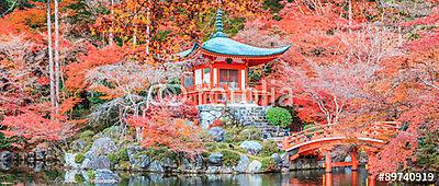 A templom japánban hagyja a vörös színt. (fotótapéta) - vászonkép, falikép otthonra és irodába