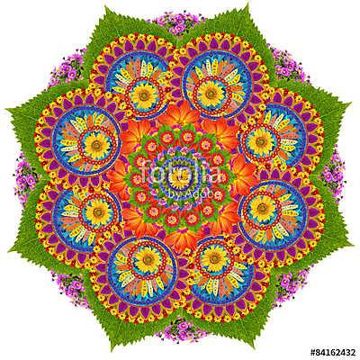 Sacred Lotus mandala symbol (többrészes kép) - vászonkép, falikép otthonra és irodába