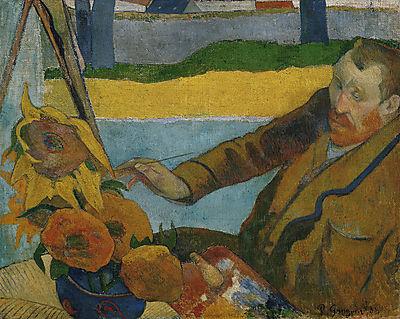 Van Gogh napraforgókat fest (vászonkép óra) - vászonkép, falikép otthonra és irodába