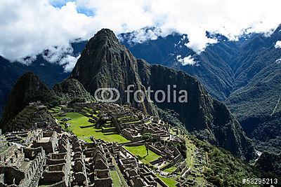 Machu Picchu, az ősi Inka város Andoknál, Peru (poszter) - vászonkép, falikép otthonra és irodába