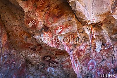 Barlangrajzok a Menyhában, Patagónia, Argentína (poszter) - vászonkép, falikép otthonra és irodába