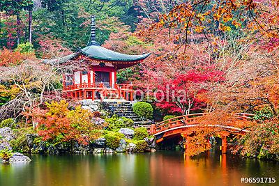 Kyoto, Japán a Daigoji-templomban ősszel. (fotótapéta) - vászonkép, falikép otthonra és irodába