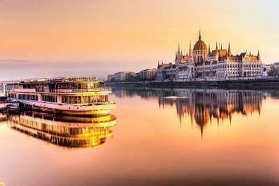 Budapesti parlament napfelkelte, Magyarország (vászonkép óra) - vászonkép, falikép otthonra és irodába