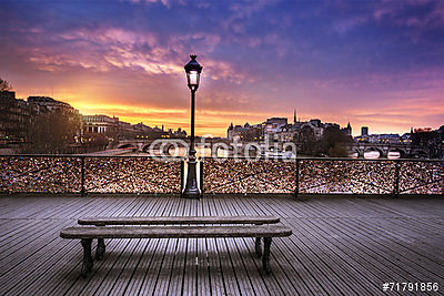 Pont des arts Paris France (keretezett kép) - vászonkép, falikép otthonra és irodába