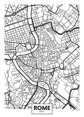 Vector poszter térkép város Róma (fotótapéta) - vászonkép, falikép otthonra és irodába