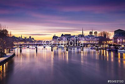 Pont des arts Paris France (többrészes kép) - vászonkép, falikép otthonra és irodába