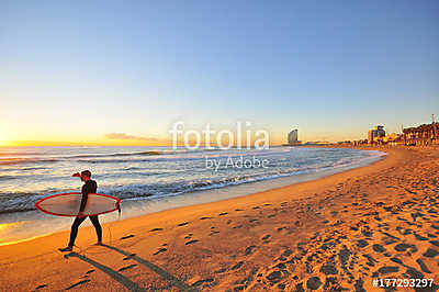 Surfer on sunset (bögre) - vászonkép, falikép otthonra és irodába