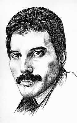 Freddie Mercury portré (keretezett kép) - vászonkép, falikép otthonra és irodába