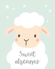 Szép álmokat bárányka  (poszter) - vászonkép, falikép otthonra és irodába