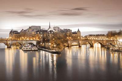 ile Saint-louis Paris Seine (keretezett kép) - vászonkép, falikép otthonra és irodába