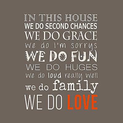 In This House We Do Love (többrészes kép) - vászonkép, falikép otthonra és irodába