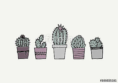 Hand Drawn Cactus Poster (poszter) - vászonkép, falikép otthonra és irodába