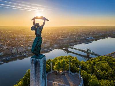 Gellért-hegy, Szabadság-szobor, Budapest (fotótapéta) - vászonkép, falikép otthonra és irodába