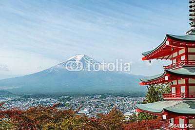 Mt. Fuji a bukás színeivel Japánban. (poszter) - vászonkép, falikép otthonra és irodába