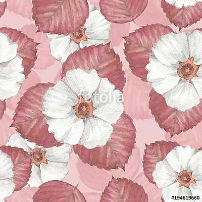 Delicate floral seamless pattern 6. Watercolor background with w (fotótapéta) - vászonkép, falikép otthonra és irodába